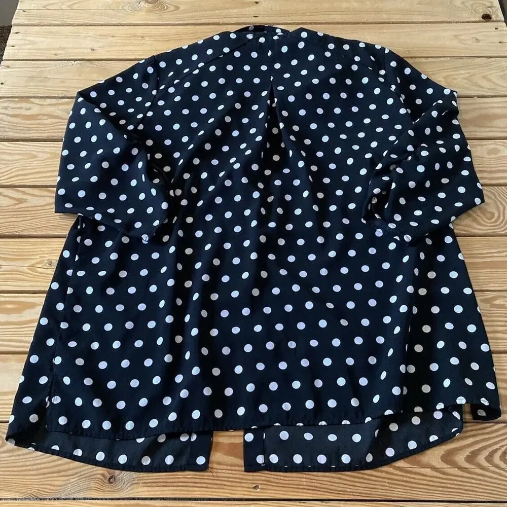 Susan Graver Dot Button Up Top Size XL Women’s Black - Picture 2 of 7